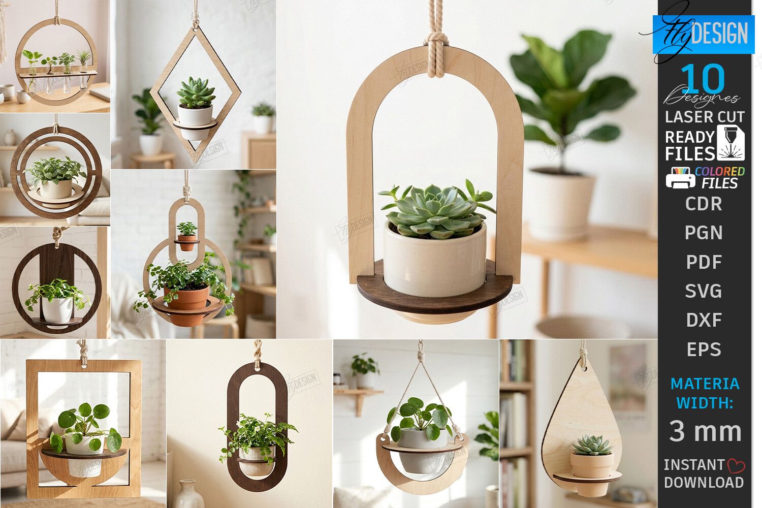 Hanging Plant Pot Holder Laser Bundle