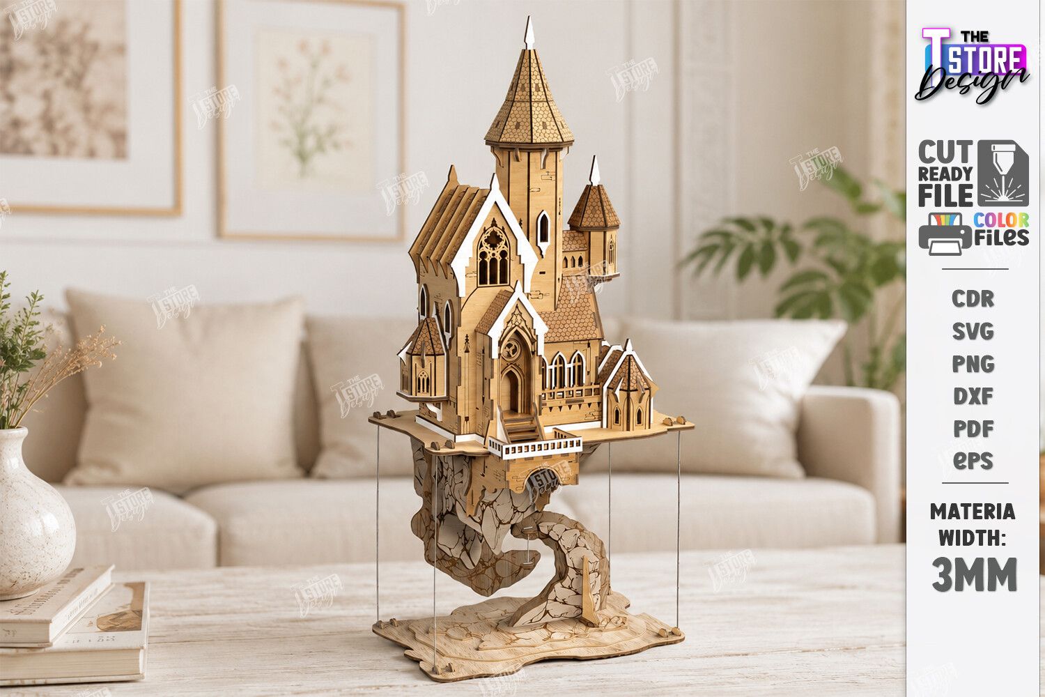 3D Layered Flying Castle Laser Cut | CNC