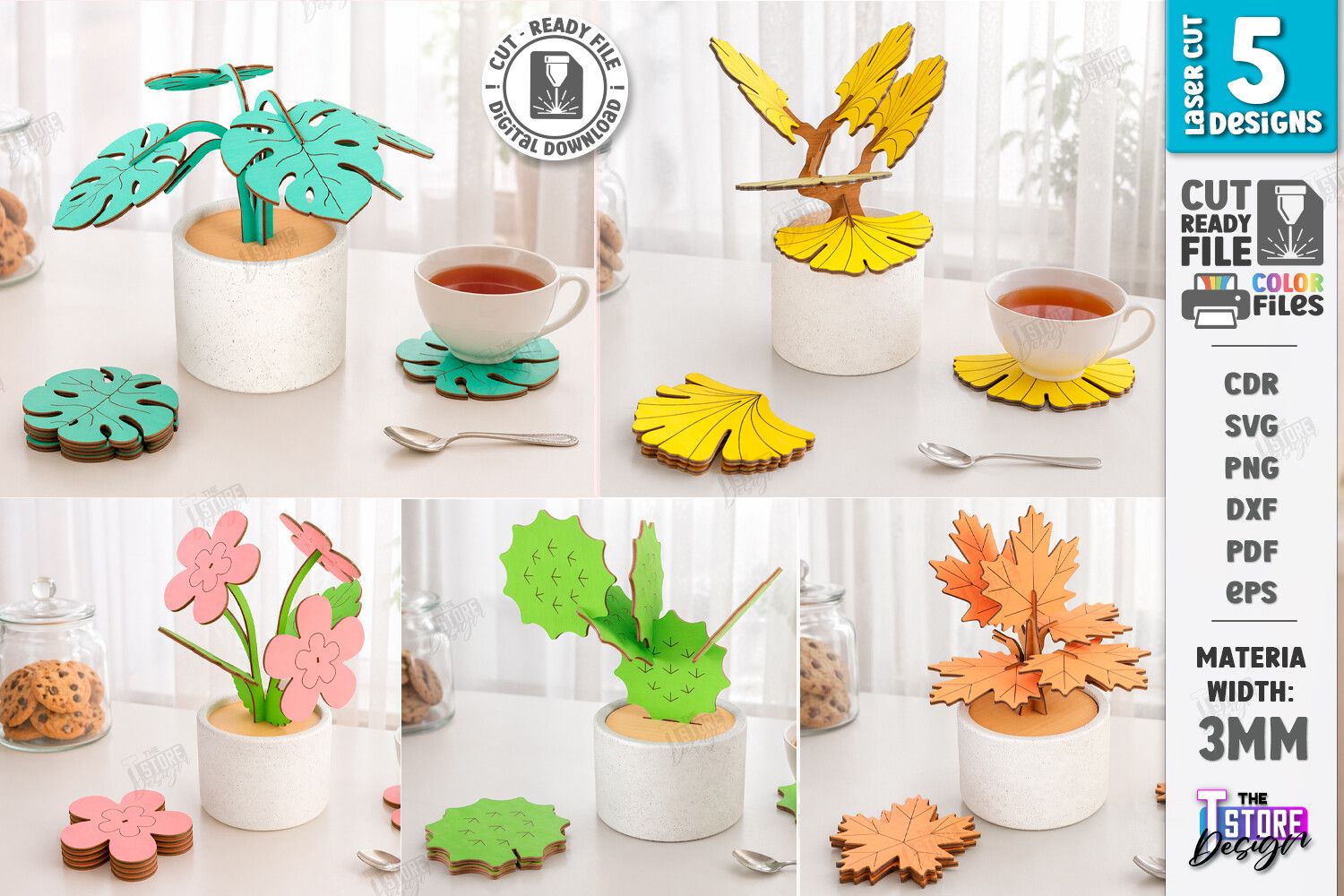 3D Stackable Coasters Laser Cut Bundle