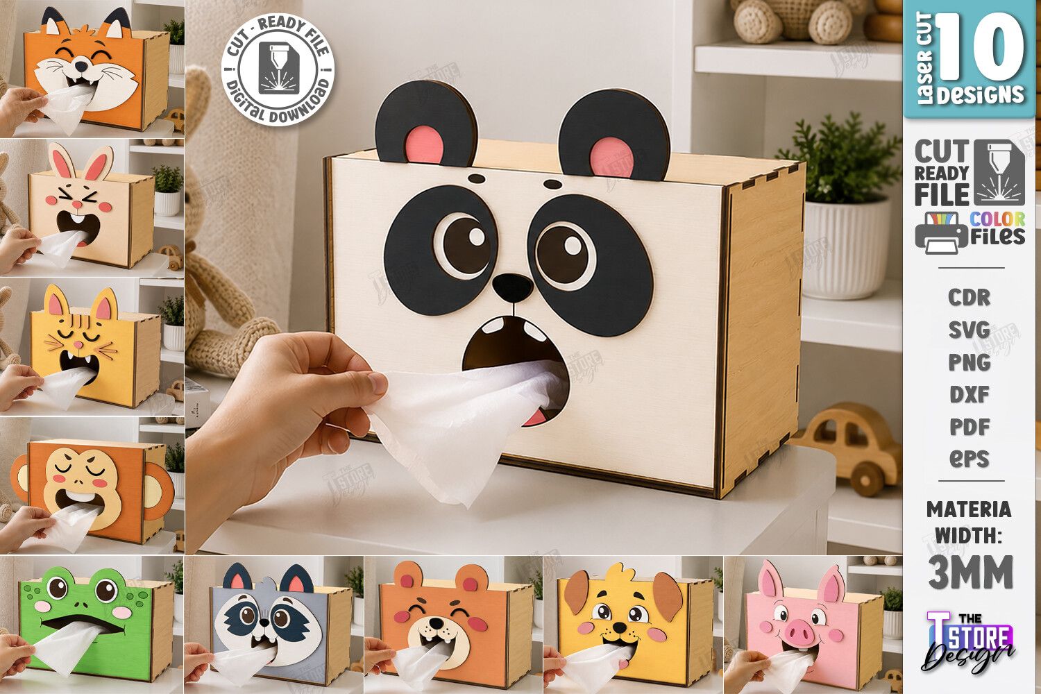 Funny Tissue Boxes Laser Cut Bundle