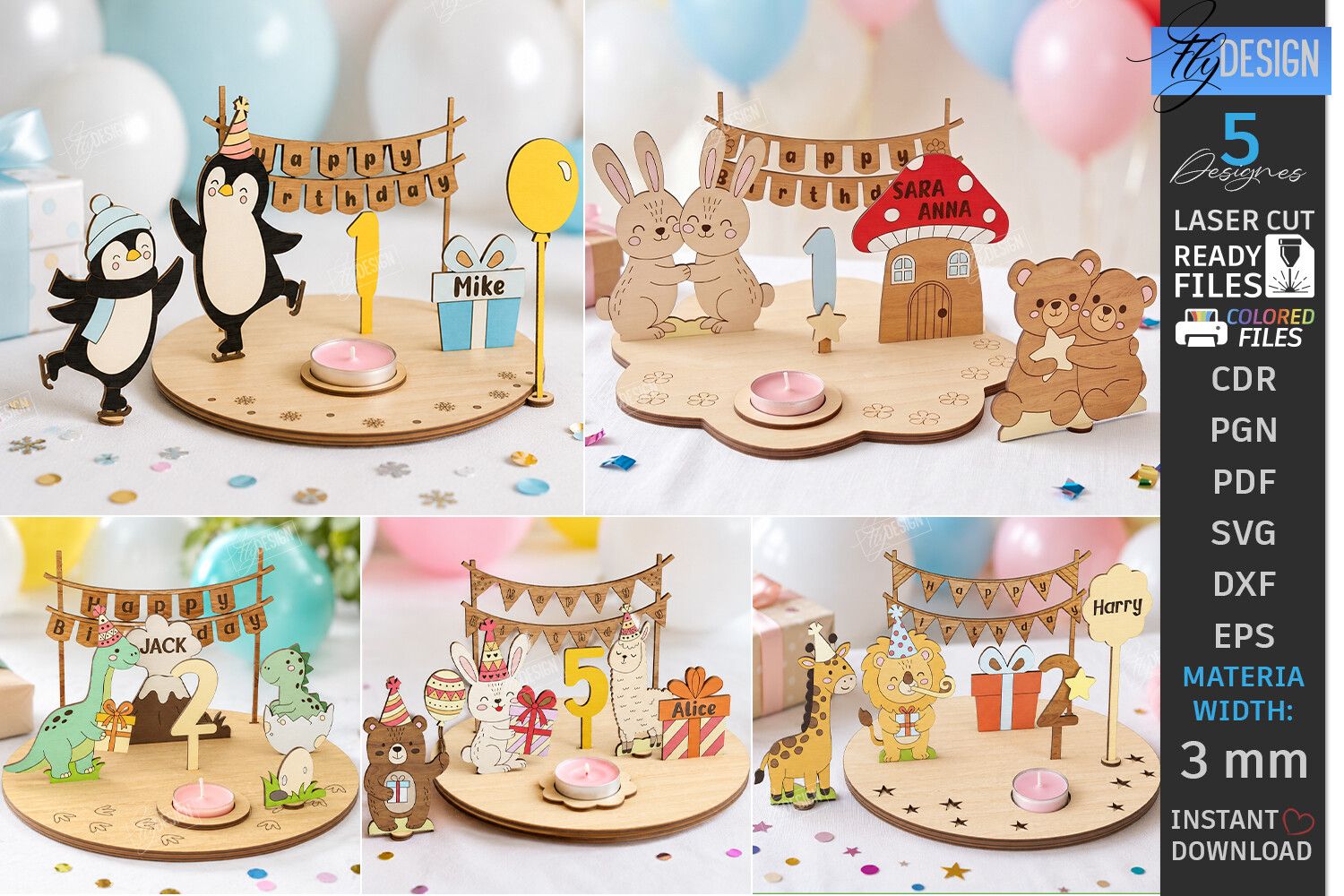 Birthday Countdown Plate Laser Cut Set